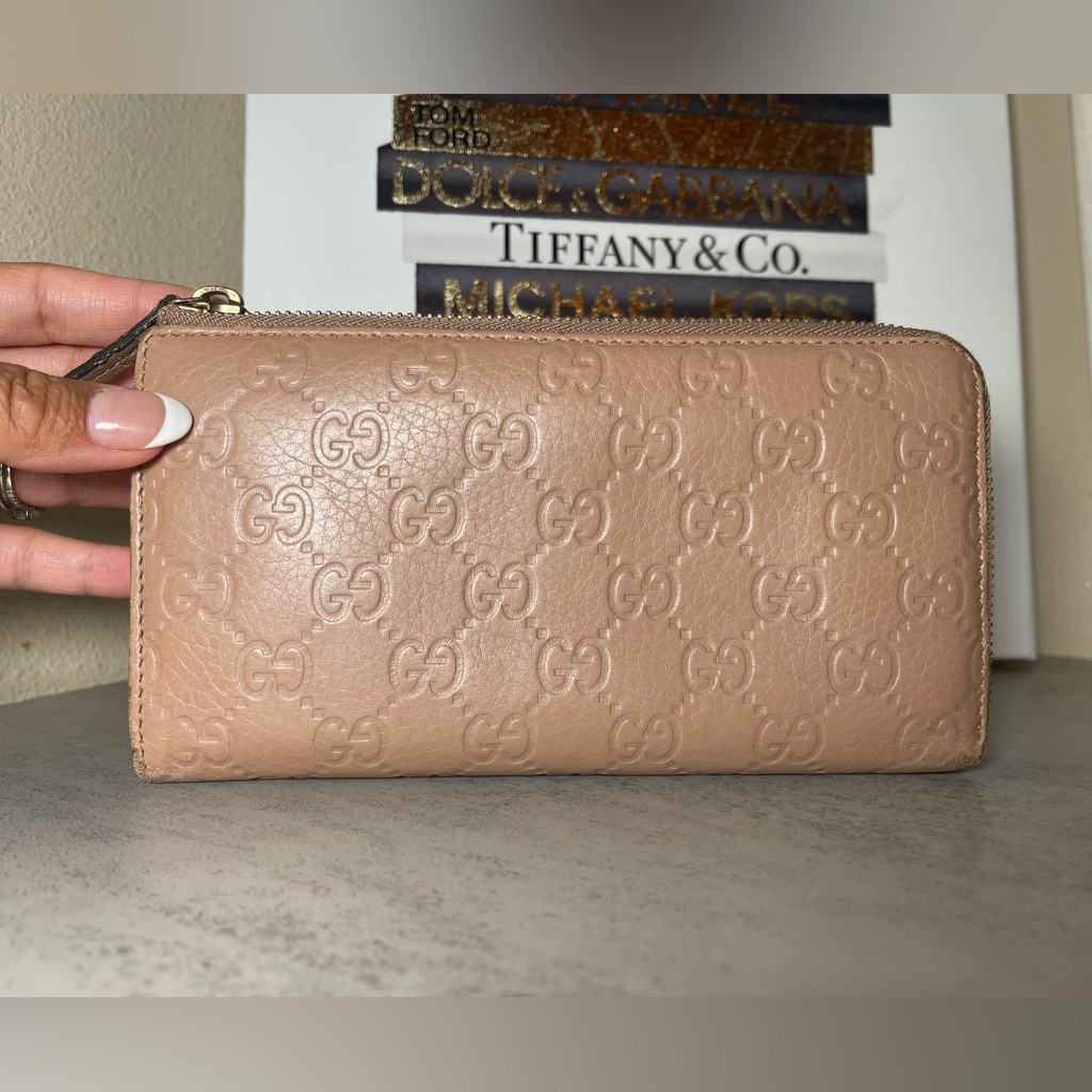 Gucci Guccissima Tan/Light Brown Leather Long Wallet
